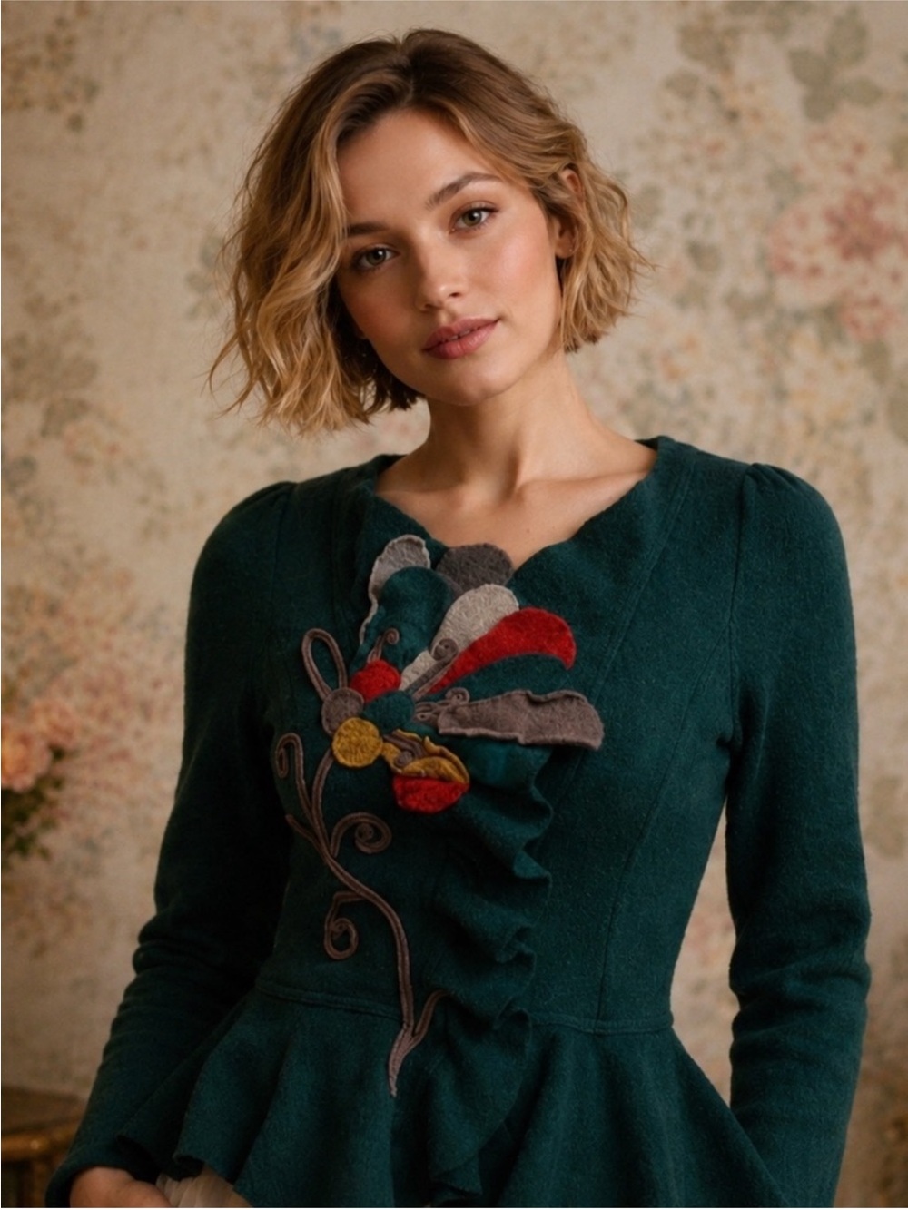 Anthropologie Sleeping on Snow Summer's
Reminder Felted Wool Cardigan Small - Picture 16 of 16